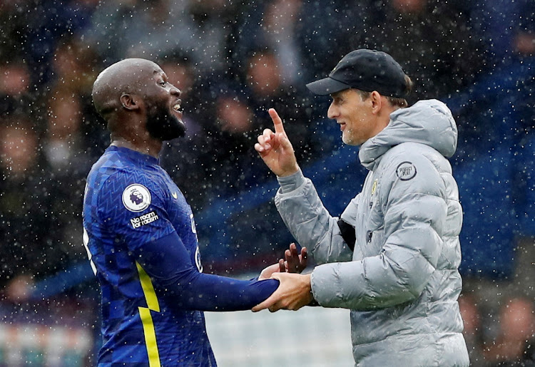 Chelsea manager Thomas Tuchel and Romelu Lukaku during a recent match