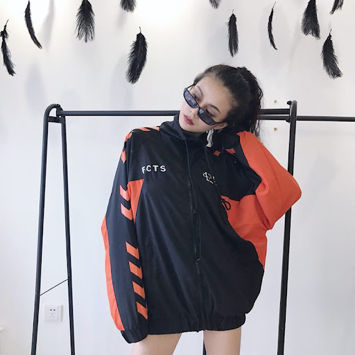 Title 4, Retro String Standard Color Block Hooded Net Re...