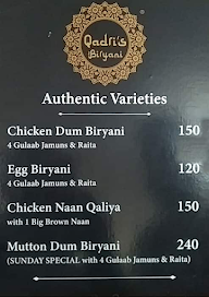 Qadri's Biryani menu 1
