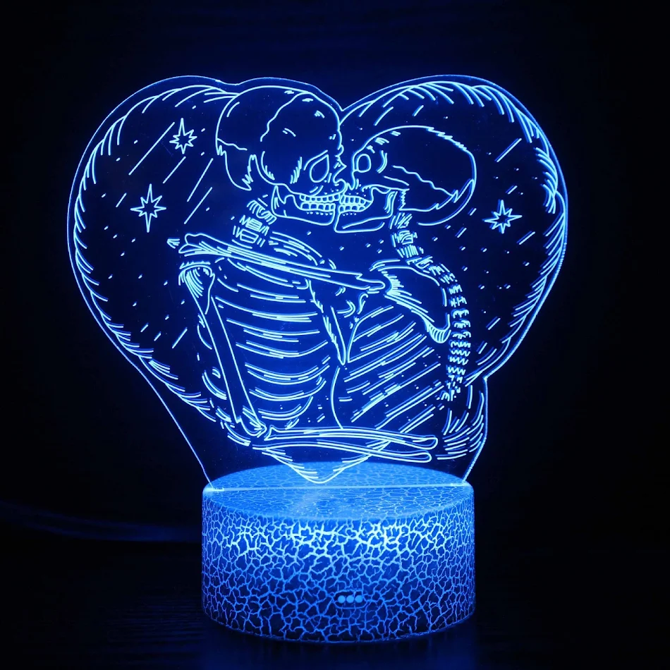 Hartvormige rozen Valentijnsdag LED 3D tafellamp. Kleine nachtlamp voor een romantische sfeer en sfeervolle verlichting. Perfect cadeau.
