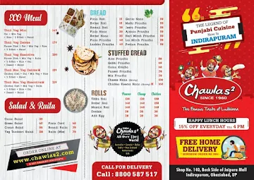 Chawla's 2 menu 