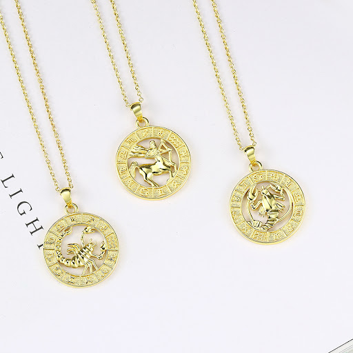 Title 3, 12 Twelve Constellation Pendant Necklace