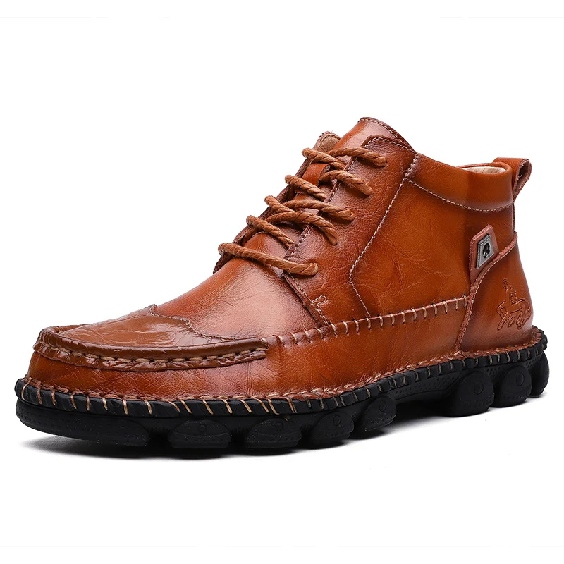 Heren High-Top Tooling Short Boots All-Match leren schoenen Duurzame en stijlvolle schoenen voor mannen. Perfect voor werk en vrije tijd. Comfortabel en veelzijdig.