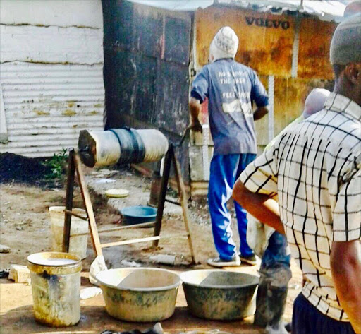 Informal miners with a phenduka machine for gold refining. File photo.