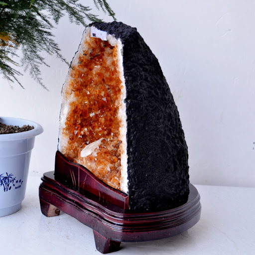 Title 7, Original Citrine Cave Cluster Decoration, Agate...