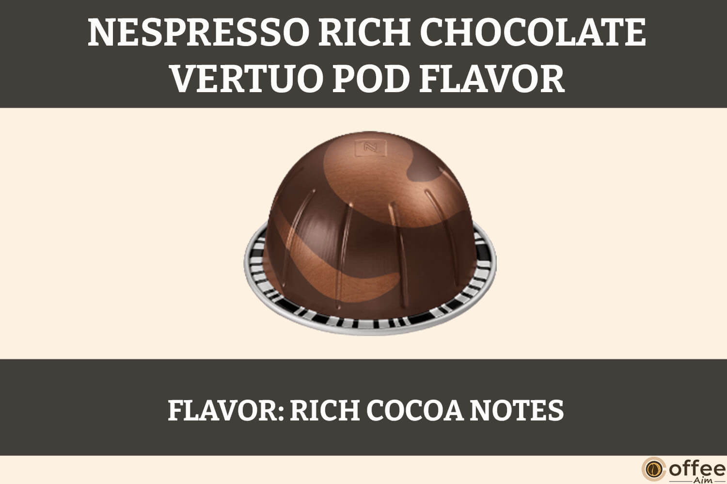 This image depicts the Flavor of Nespresso Rich Chocolate Vertuo Pod for the article 'Nespresso Rich Chocolate Vertuo Pod Review'