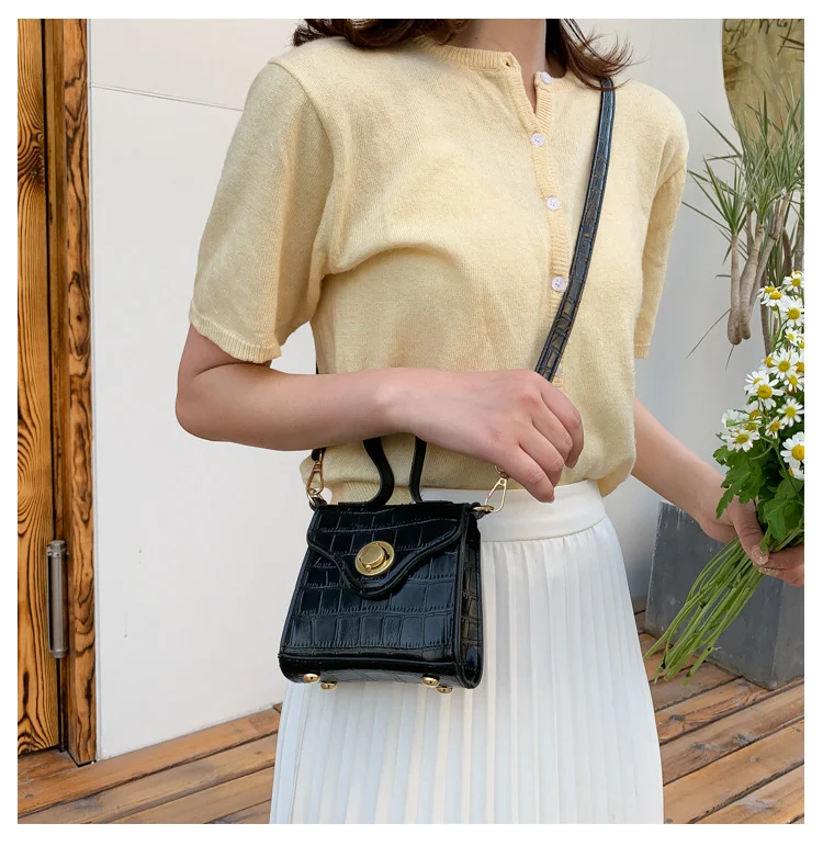 Crossbody lipstick tas, kleine vierkante schoudertas, ideaal voor lippenstift en essentials, compact en stijlvol voor dagelijks gebruik.