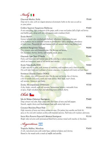 Toscano menu 