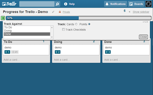 Progress for Trello