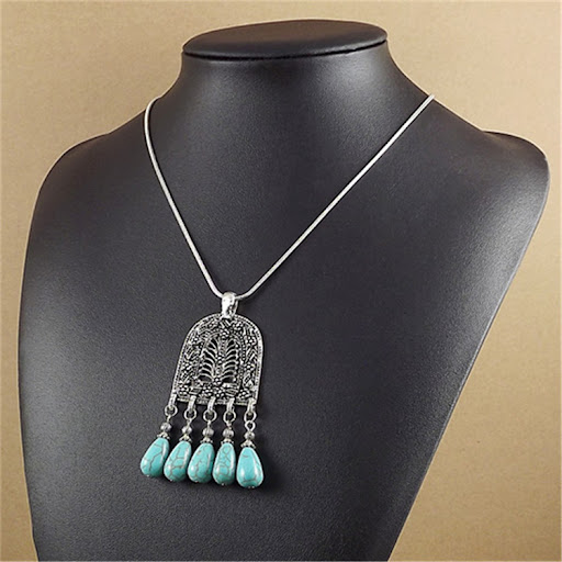 Title 2, Bohemian National Turquoise Necklace