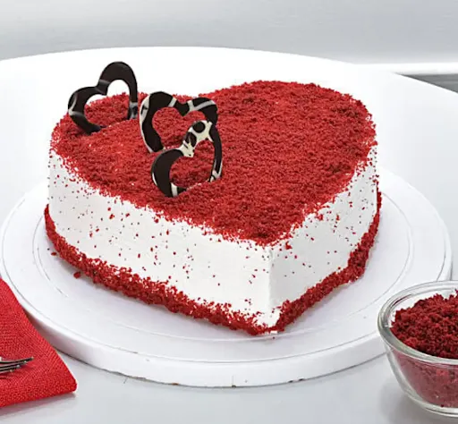Valentine Special Heart Shape Red Velvet Cake