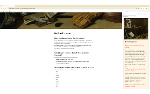 Notion Exporter - 导出长图、卡片、PDF 等多种格式，导出小红书、公众号、即刻、推特等多种媒体