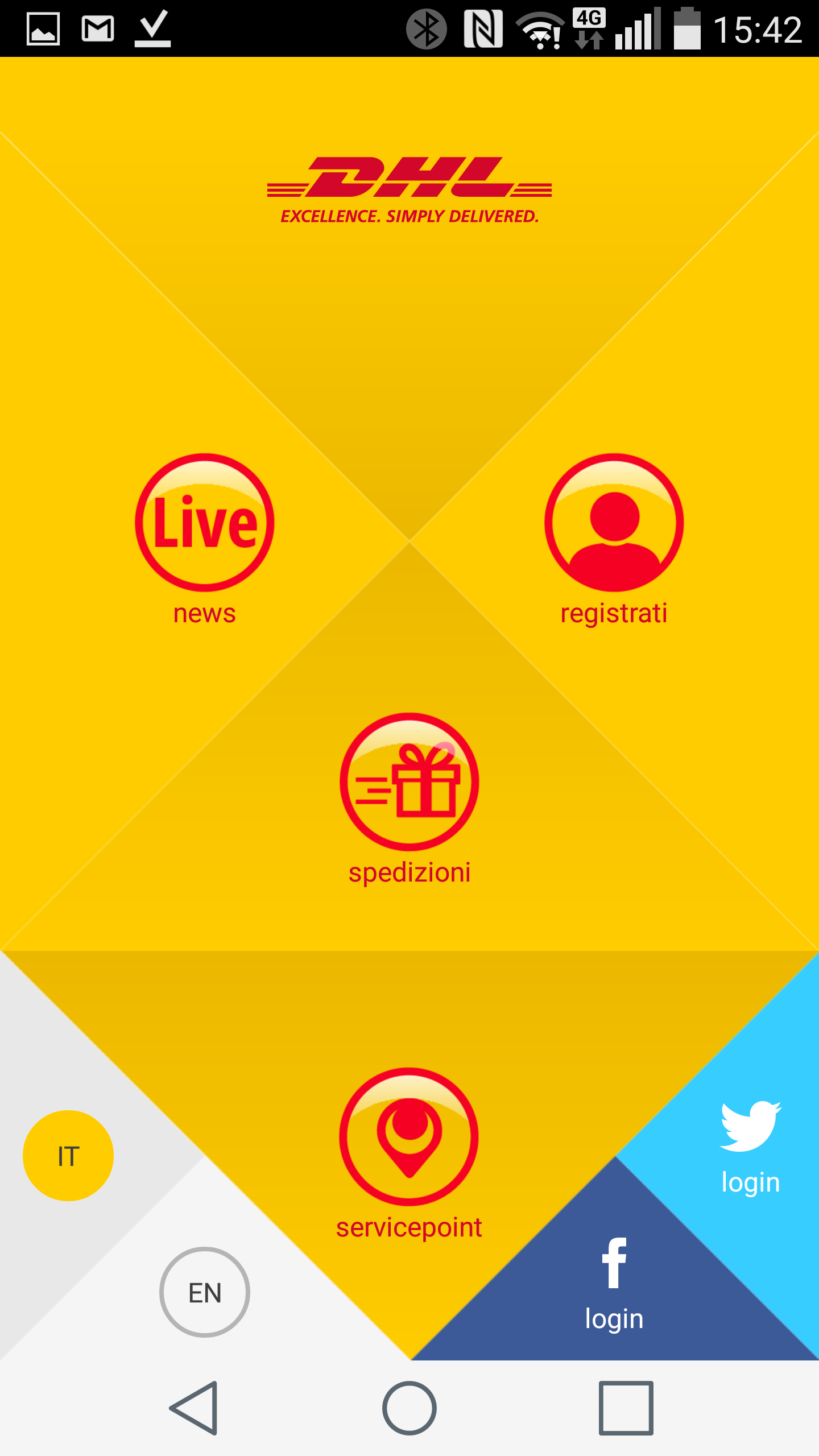 Android application DHL Express Mobile screenshort