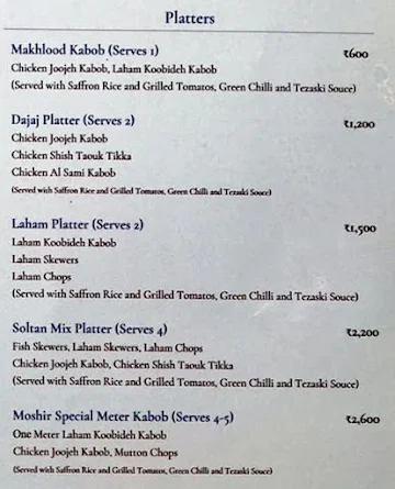 Moshir Taste Of Iran menu 