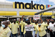 Makro workers affiliated to the South African Commercial Catering and Allied Workers Union have previously picketed in Johannesburg over wages. File photo.