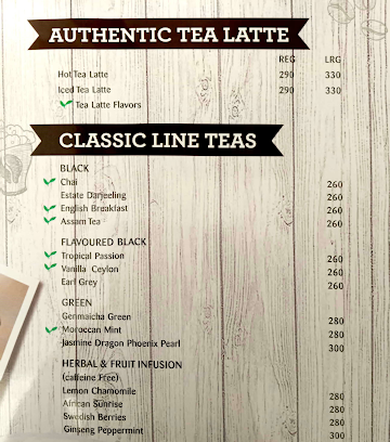 The Coffee Bean & Tea Leaf menu 