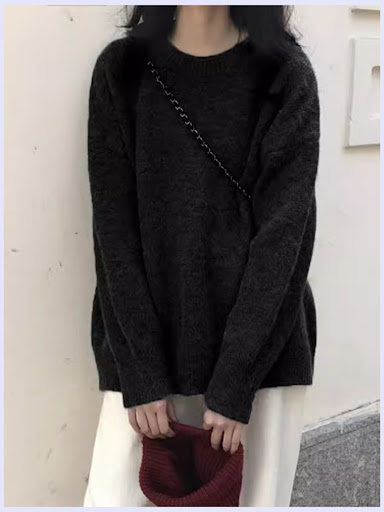 Title 9, Round Neck Soft Glutinous Sweater Loose Thick