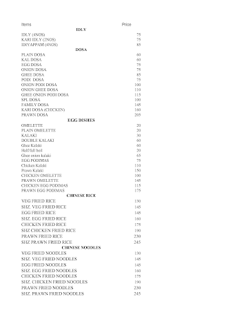 Kannan Beverages menu 