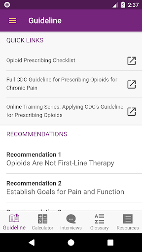 CDC Opioid Guideline