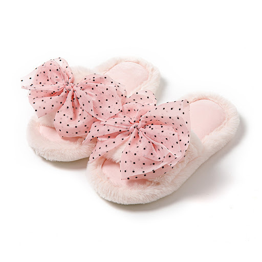 Title 4, Bow Opening Cotton Slippers Color Matching Home...