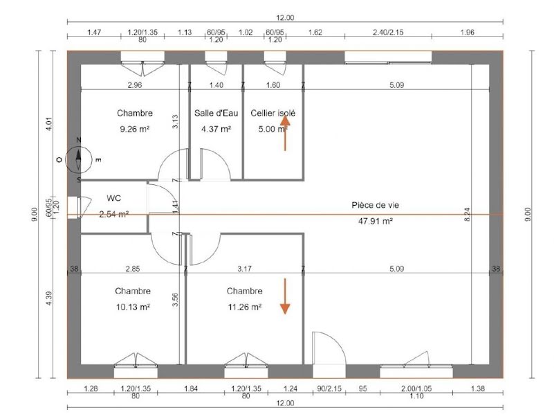 Vente maison 4 pièces 90 m² à Pernay (37230), 242 900 €