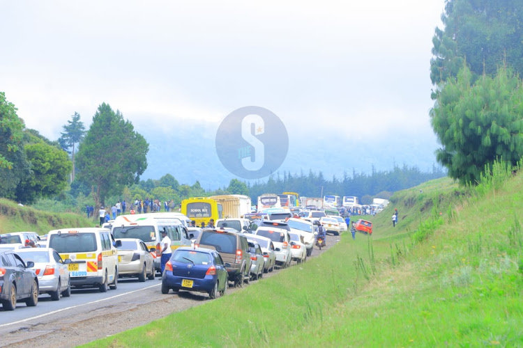 Huge traffic Snarp along Nairobi Nakuru road on April 28, 2024