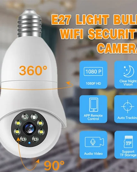 Lightbulb Security Camera Outdoor WiFi Video Surveillance... - 0