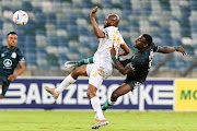 Lesego Samuel Mwanganyi, captain of Royal AM and Junior Dion of AmaZulu FC during the DStv Premiership match between AmaZulu FC and Royal AM at Moses Mabhida Stadium on February 25, 2023 in Durban, South Africa.