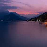 tramonto sul lago di 