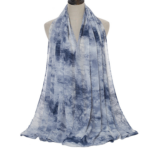 Title 4, Tie-dye Printed Pearl Chiffon Scarf Shawl