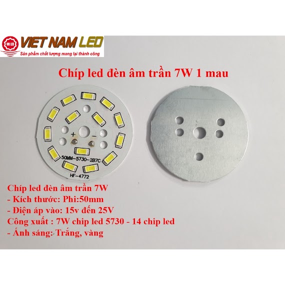 Chíp Led Lắp Cho Đèn Âm Trần 7W Sáng 1 Màu, Sáng Trắng Hoặc Sáng Vàng, Sáng Trung Tính Đt 0936395395