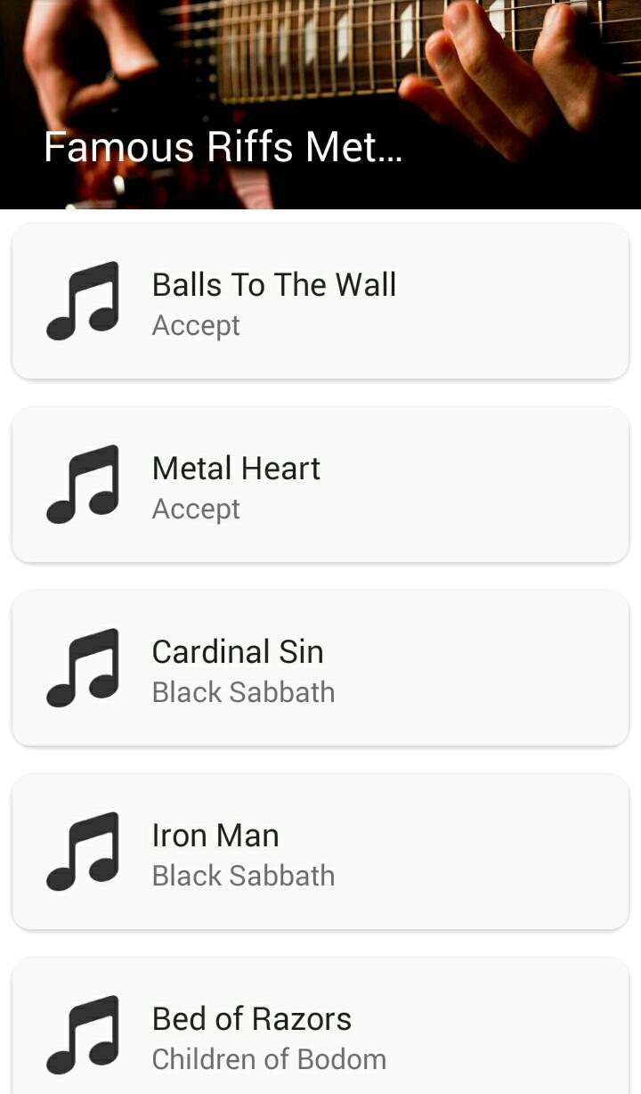 FamousRiffs (metal) Screen 1