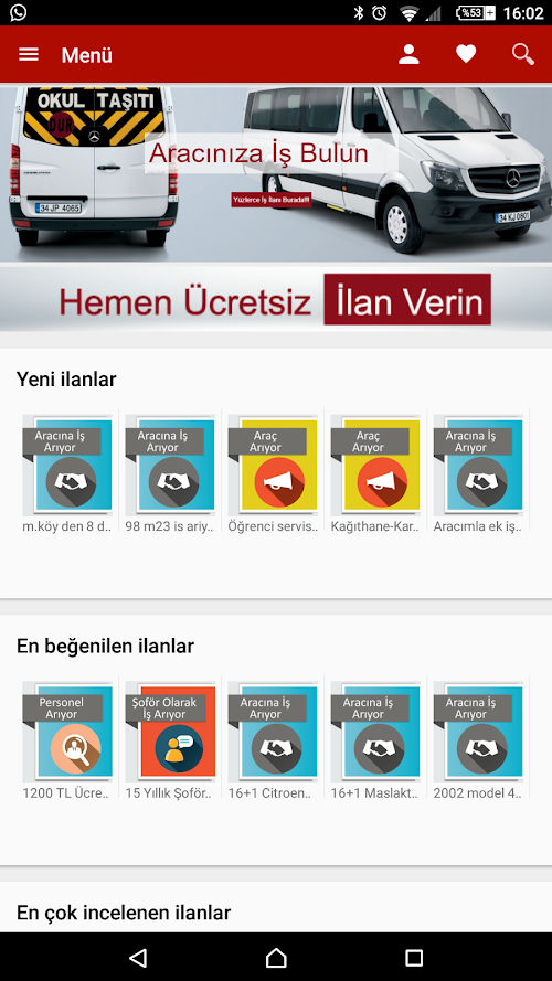 Android application Servisciler screenshort