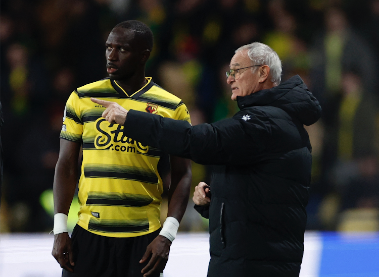 Watford manager Claudio Ranieri with Moussa Sissoko