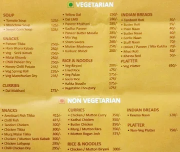 Metro Grill menu 