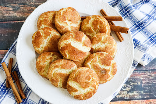 A platter of Snickerdoodle/Sugar Cookies.