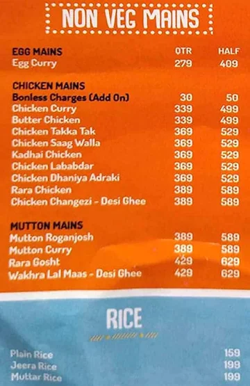Shaan E Punjab menu 