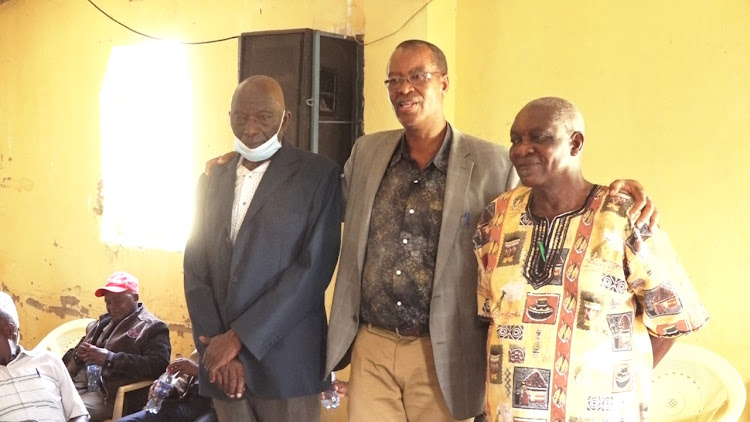 Elders in Mbeere, Embu during the peace advocacy agreement meeting at Kiritiri in Embu on Wednesday, March 9.