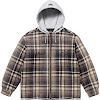 supreme®/dickies® plaid hooded zip up shirt fw23