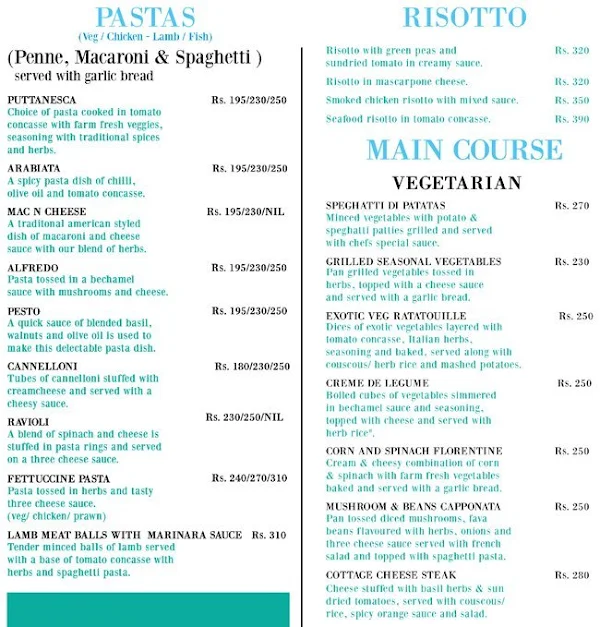 Peppermill Bistro menu 