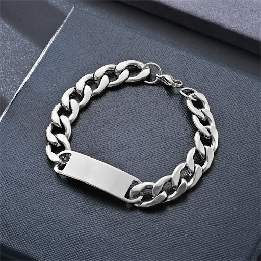 Title 1, Personalized Stainless Steel Bracelet Custom En...