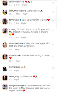 David Tlale's Instagram comments.