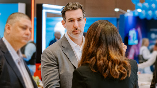 Oren Kaplan, senior director, MEA at Pentera, networking during ITWeb's Security Summit 2023 in Johannesburg.