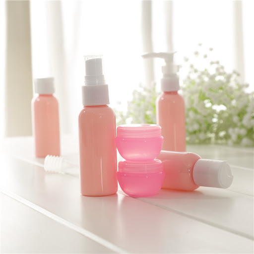 Title 4, Cosmetic Bottling Set including plastic bottles...