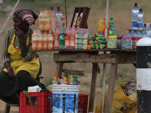 An open-air shop in Ruiru along Thika superhighway. SMEs account for 75% of the total workforce.