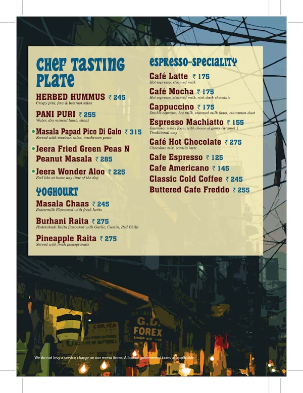 Cafe Delhi Heights Comfort menu 