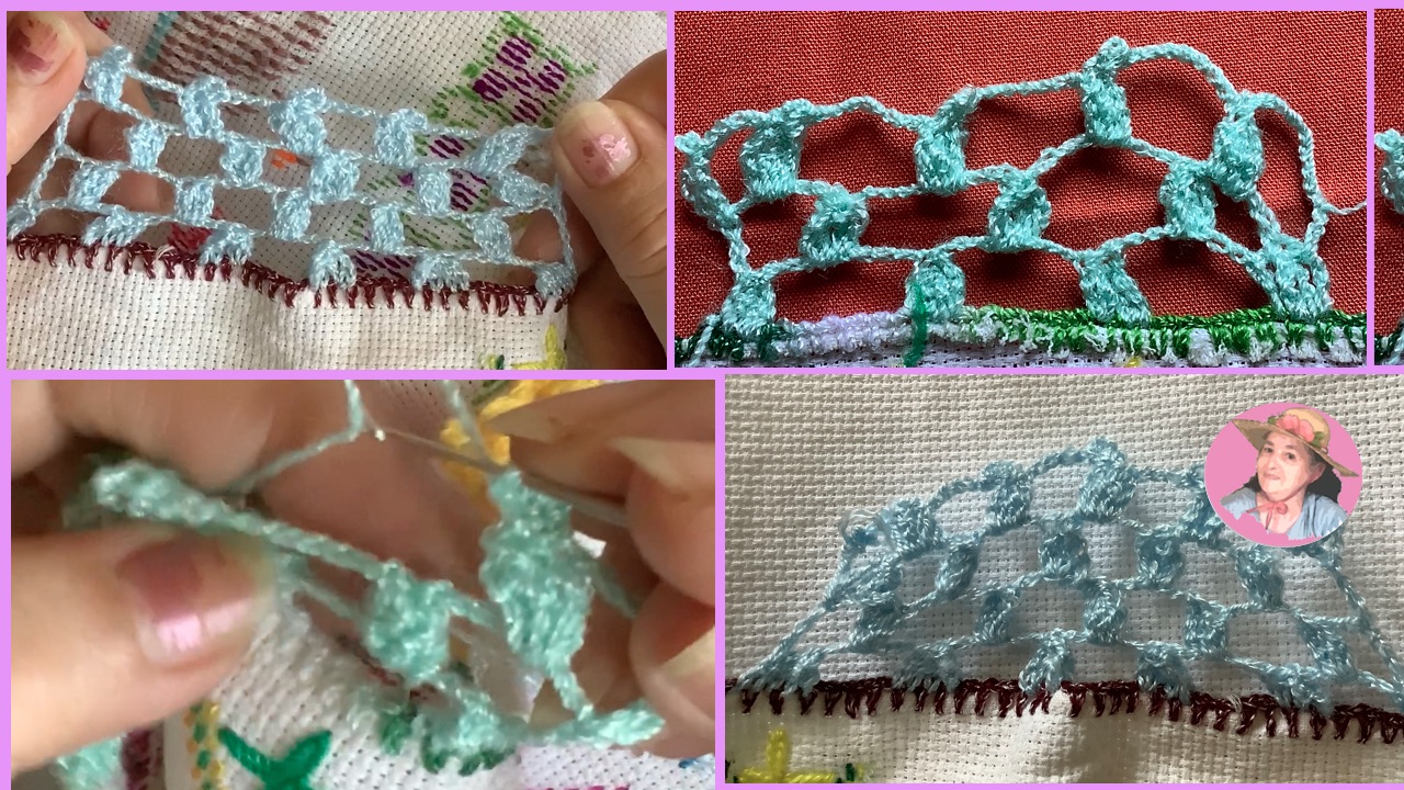 Bella muestra de gancho o crochet para servilleta 