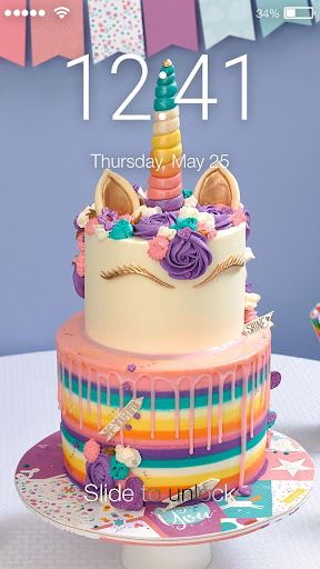 Sweet Unicorn Cake Screen Lock