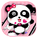 Pink Cute Bowknot Panda Theme icon