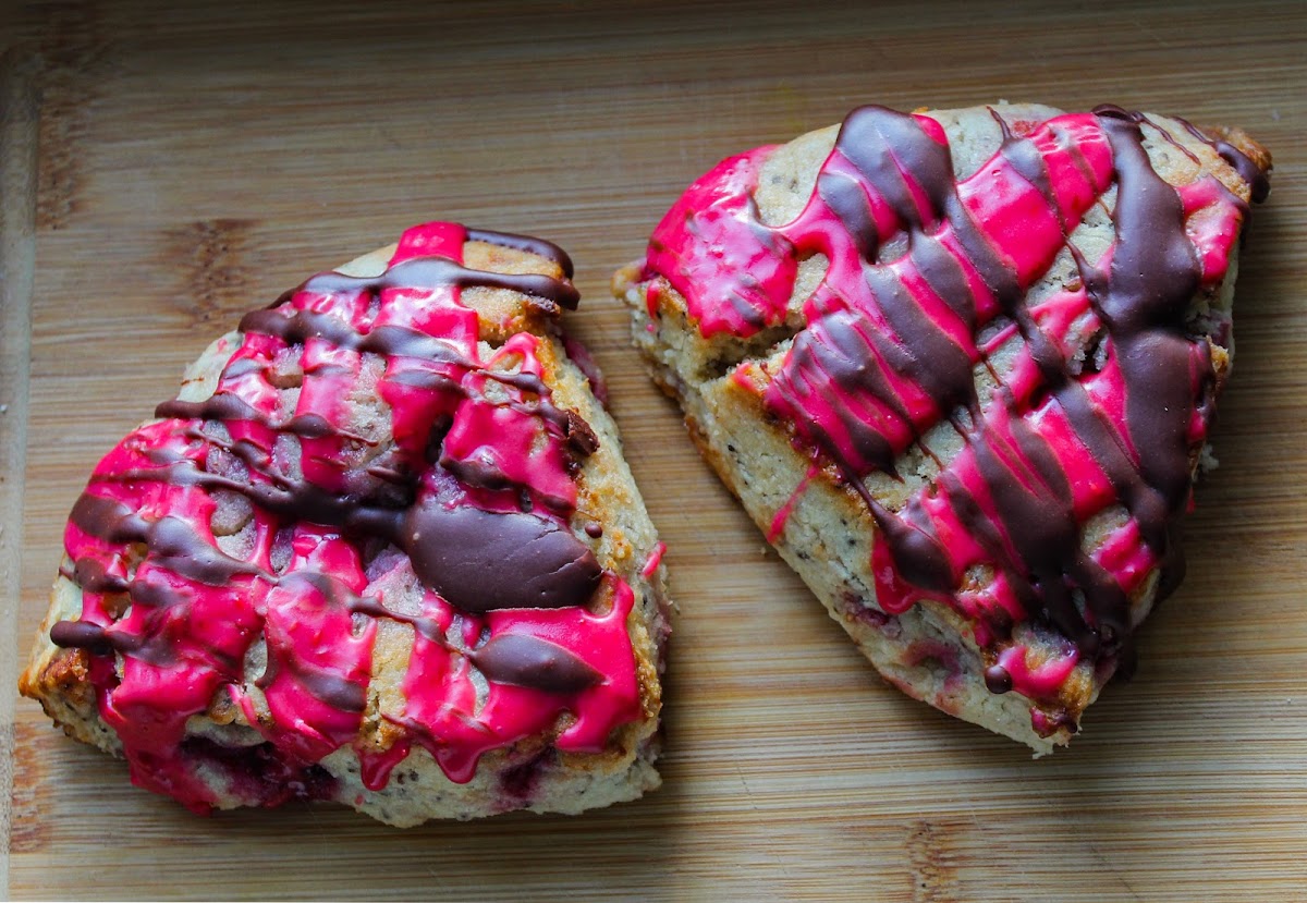 Raspberry chocolate scones